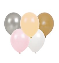 Jabadabado ballonger, 10-pack silver,guld,rosa,peach,vitt